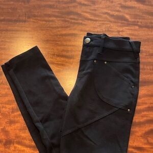 Free People Black Skinny Ponte Pants with Rivet Detail